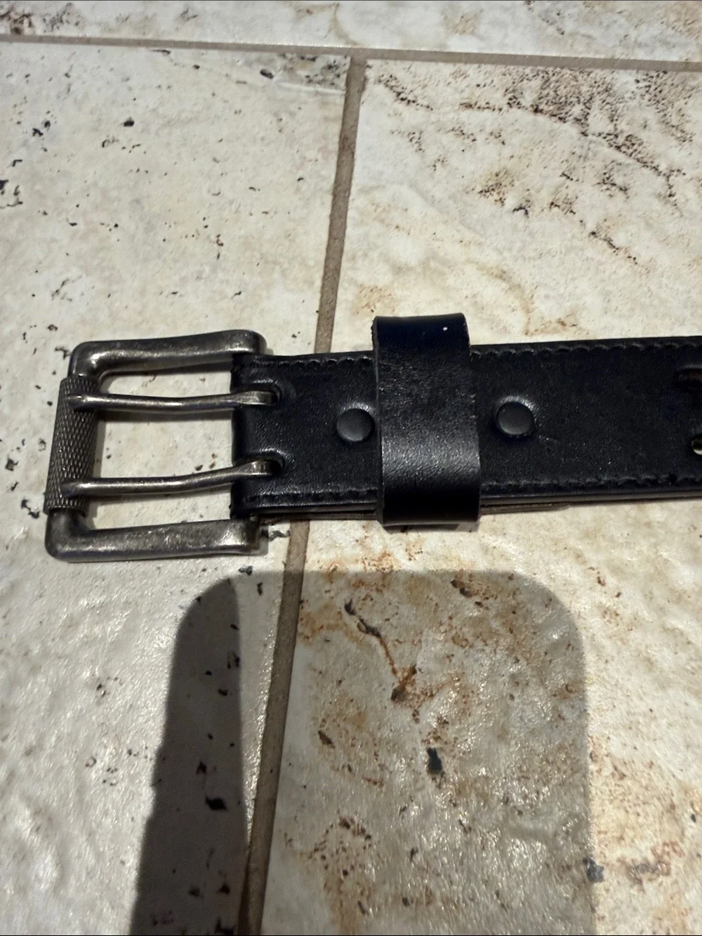 NWT BERNE Black Men's Leather Belt with Adjustable Holes